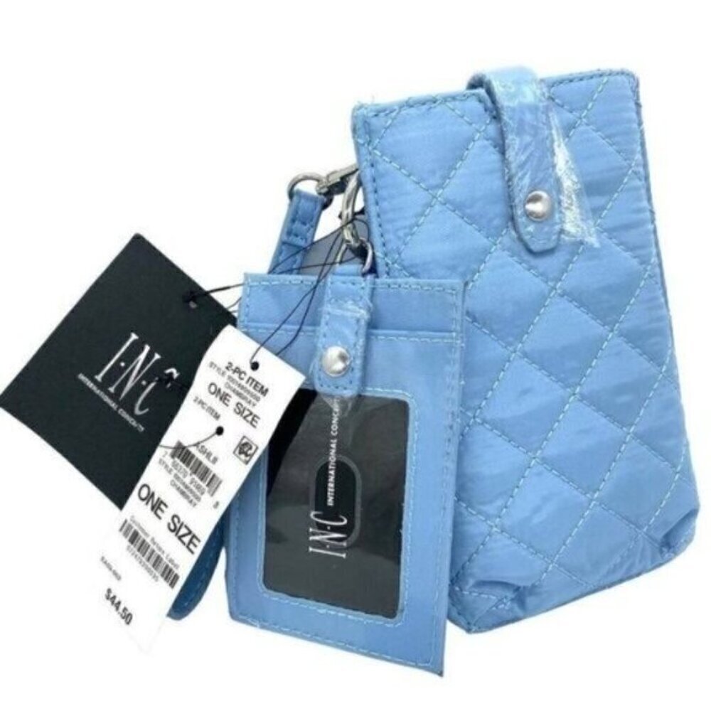 INC International Concepts Women's Blue Ashlii Lanyard Bag Phone Wristlet - Picture 4 of 7